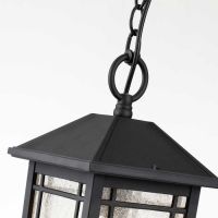 Grove Traditional Hanging Chain Lantern in Midnight Black Chain Detail 