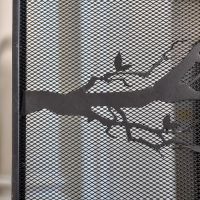 Close up of mesh netting and branch detailing