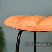 Natural Brown Buffalo Leather Seat on the Bar Stool