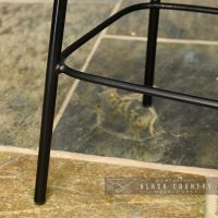 Close-up of the Gun Metal Legs on the Stool