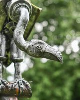 Close up of face detail on scrap metal art sculpture
