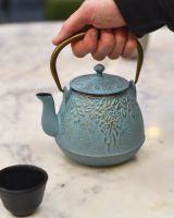 Scale image of "Hami" Light Blue Cast Iron Japanese Style Teapot
