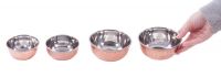 Copper and Steel Hammered Effect Round Dishes