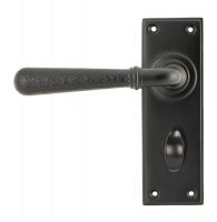 Hammered Aged Bronze Lever Bathroom Door Handle
