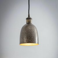 Hammered Brass Bowl Hanging Light in Situ
