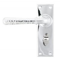 Hammered Bright Chrome Lever Bathroom Door Handle