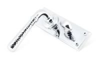 Hammered Bright Chrome Lever Bathroom Door Handle Side View