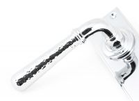 Hammered Bright Chrome Lever Euro Door Handle Close-Up