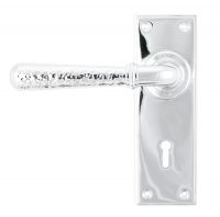 Hammered Bright Chrome Lever Lock Door Handle
