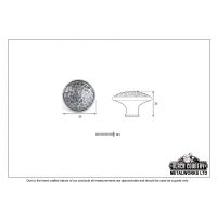 Hammered Pewter Small Cabinet Knob Dimensions