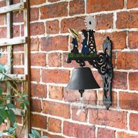 Hand Painted Garden Bell - Jack and Jill Installed On Brick Wall