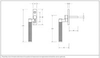 Aged Brass Espag Handle Left-Handed Dimensions