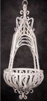“Eugenia House” Ornate Hanging Basket & Bracket in a Cream Finish