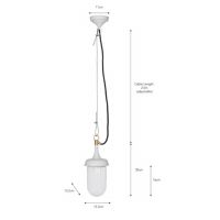 White Outdoor Hanging Pendant Light Measurements