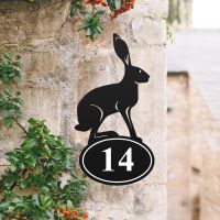 Hare House Number Sign Created Out of Iron