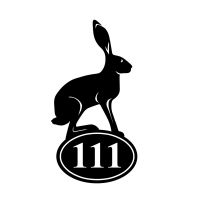 Hare Iron House Number Sign Finished in Black