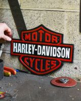 Scale image of Harley Davidson Cycles Vintage Style Cast Iron Sign