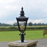 Harrogate Pillar Light and Lantern Set in Situ on a Driveway