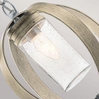 "Hartfield" Modern Hanging Pendant Light in Antique Grey Glass Casing Close Up
