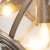 "Haslington" Traditional Three Bulb Flush Ceiling Lantern Close Up Bulb Detail