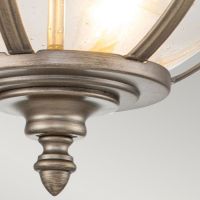 "Haslington" Traditional Three Bulb Flush Ceiling Lantern Finial Detail