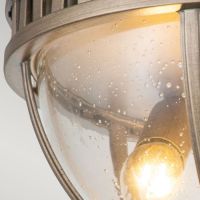 "Haslington" Traditional Three Bulb Flush Ceiling Lantern Glass Frame Close Up