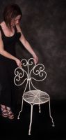 “Evelyn Grace” Wrought Iron Heart Back Chair
