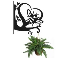Heart & Bumble Bee Hanging Basket Bracket with Planter
