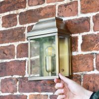 "Heathfield" Antique Brass Half Wall Lantern to Scale
