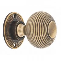Heavy Duty Antique Brass Beehive Door Knobs 