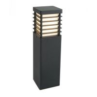 Heavy Duty Steel Low Level Bollard Lights Finished in Black