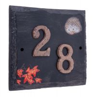 "Helmsford House" Hedgehog Slate House Number Sign