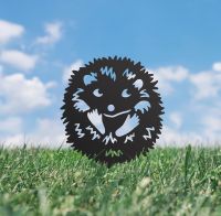 Hedgehog Iron Silhouette Facing Forward in Situ Outdoors