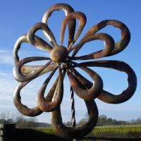 “Helenium Flower” Copper Plated Wind Dancer