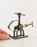 Scale view of scrap metal art sculpture