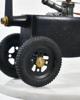 Close up of Helicopter Cat Sculpture wheels