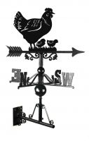 Hen and Chicks Iron Weathervane
