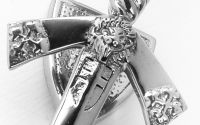 “Heraldic Sword” Bright Chrome Door Knocker 