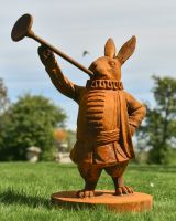 Cast Iron Heralding Hare Garden Statue