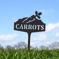 "Carrots" Vegetable Label in Situ