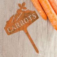 "Carrots" Vegetable Label Created From Steel