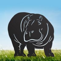 Black Hippo Silhouette - Facing Right