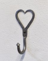 Natural Iron Heart Design Door Hook - 13.5cm
