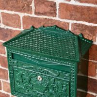 View of "Horncastle Abbey" Green Wall Mounted Post Box From Above