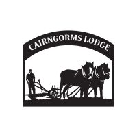 Horse & Plough Steel House Name Sign on White Background 