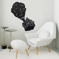 Floating House on Balloons Steel Wall Art in the Sitting Room
