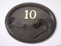 House Number - Bronze Finish - Greyhound - House Sign