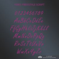 All Letters and Numbers in the Freestyle Script Font