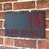 "Albert" House Sign Finished in signal Red