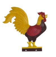 Hand Painted Rooster Weathervane in Cast Iron